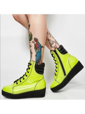 Yru strange cvlt Darby patent boots